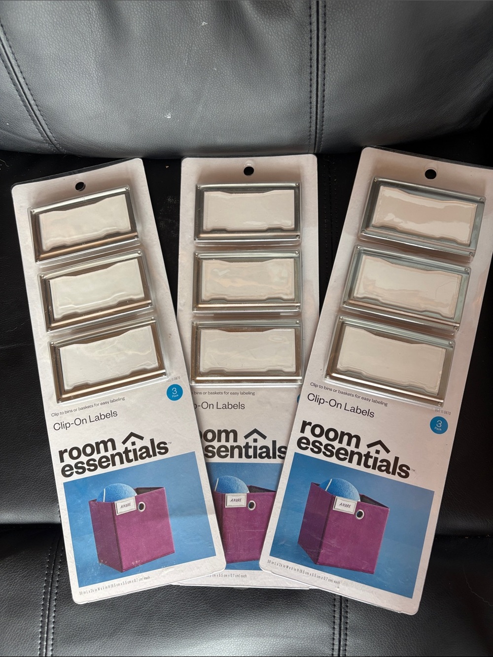 Room Essentials Cream Clip-On Labels - Set of 3 Cards (9 Labels)